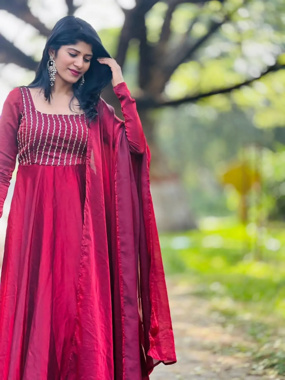 Miyara Sparkling Georgette Saree Style Anarkali Salwar